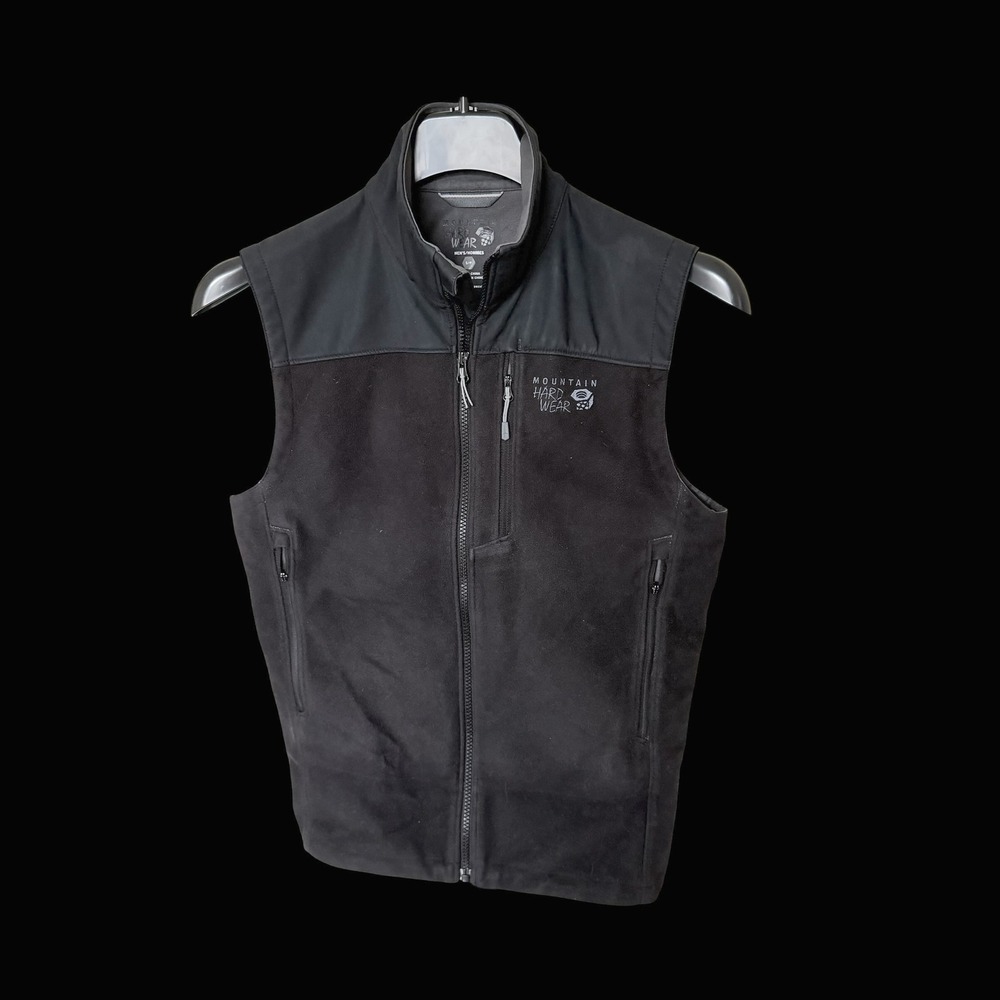 Mountain Hardwear Mens Fleece Vest Black Full Zip Sleeveless Jacket Small